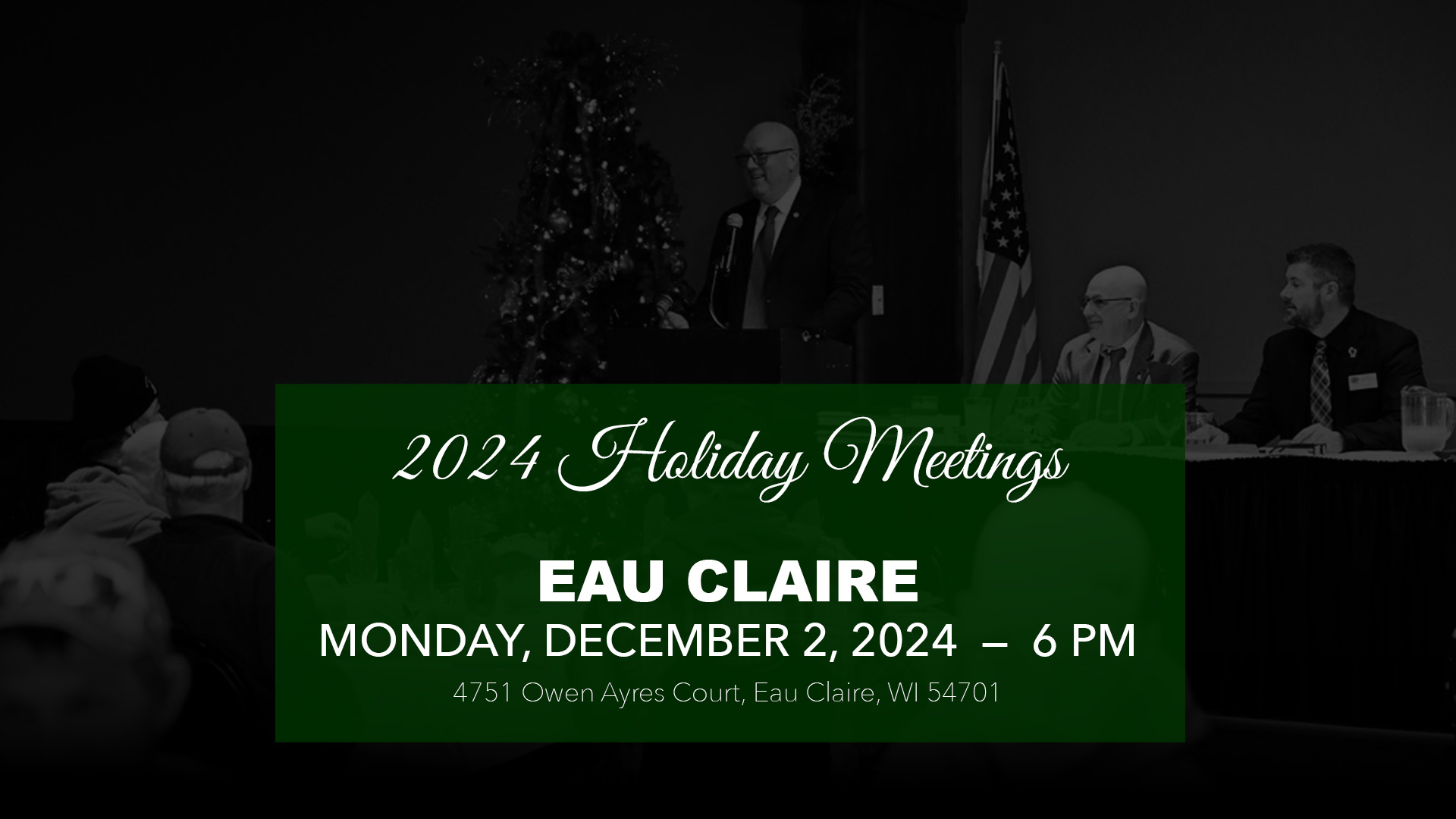 Eau Claire Holiday Meeting, December 2, 2024, 6 PM