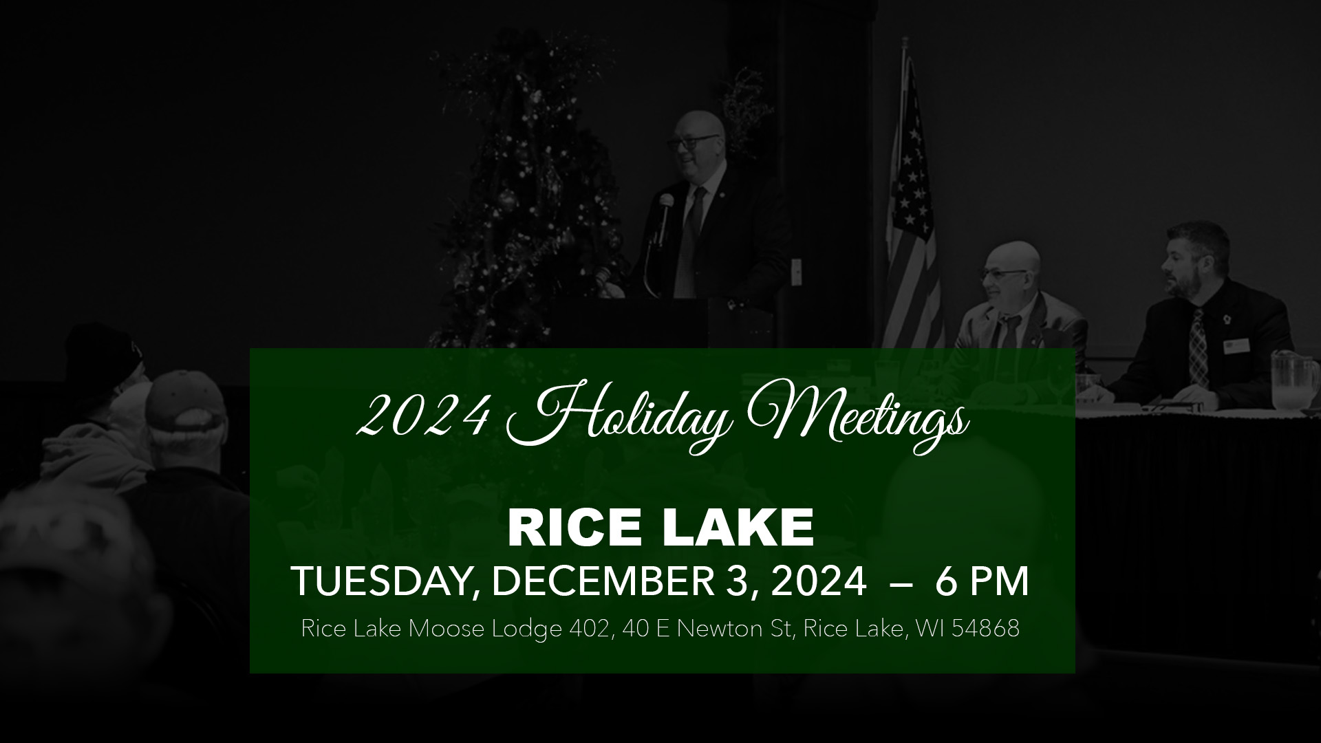 Rice Lake Holiday Meeting, December 3, 2024, 6 PM