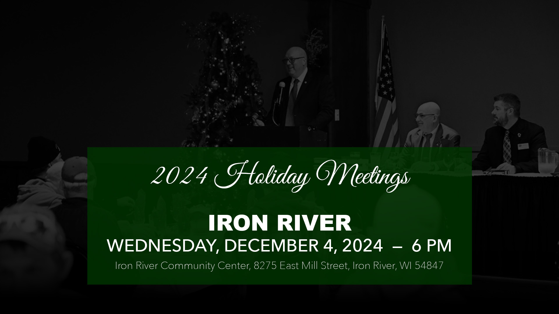 Iron River Holiday Meeting, December 4, 2024, 6 PM