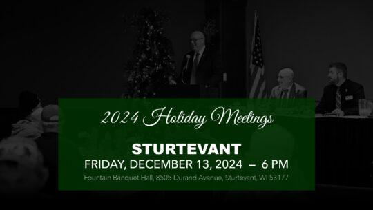 Sturtevant Holiday Meeting, December 13, 2024, 6 PM