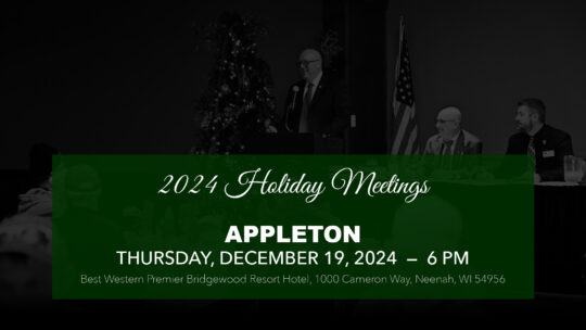 Appleton Holiday Meeting, December 19, 2024, 6 PM